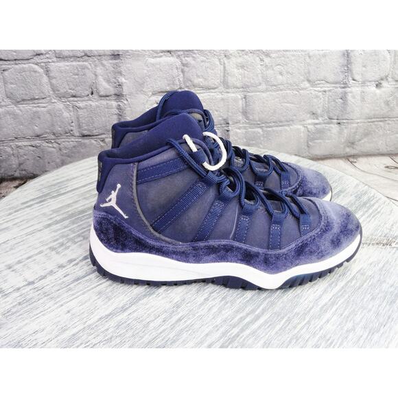 Air Jordan 11 Retro PS Midnight Navy Velvet D03857-441 Sz 1.5Y Used - Picture 4 of 14